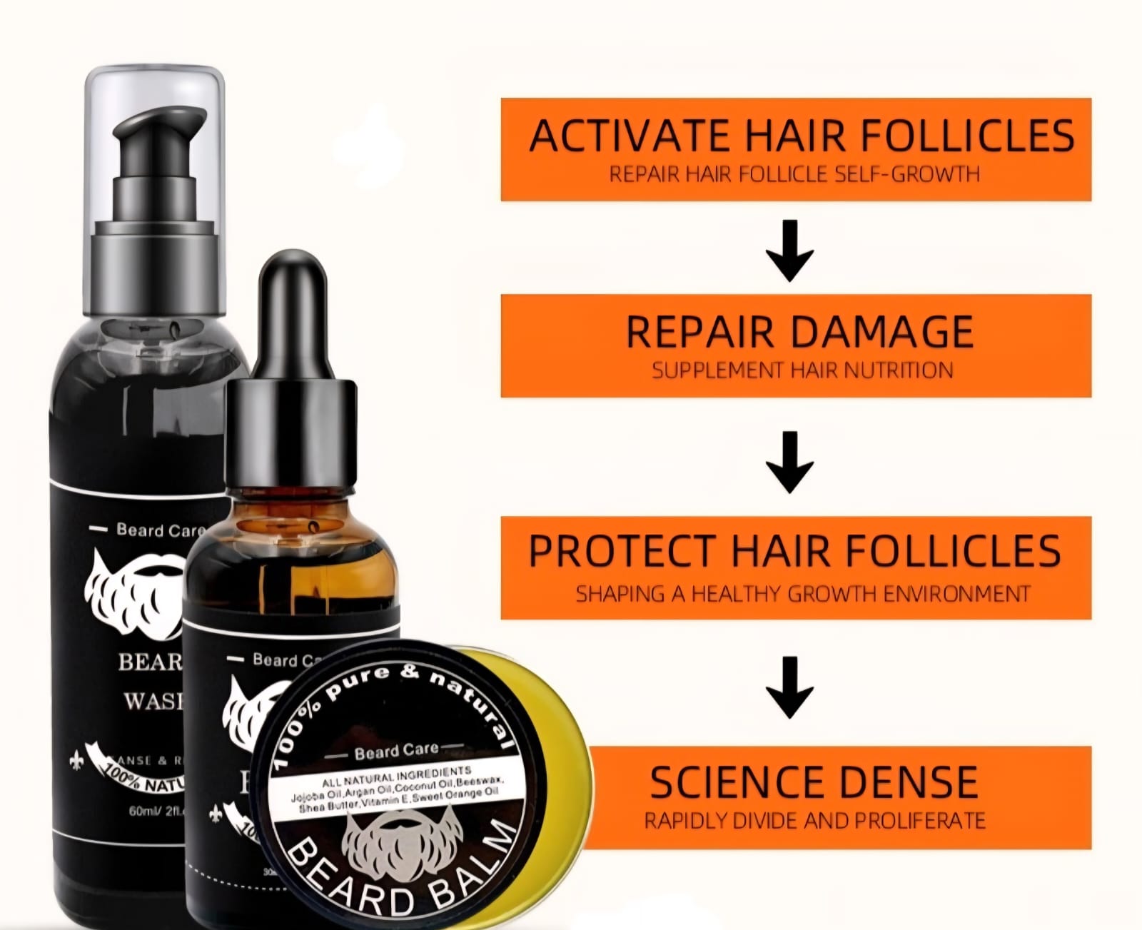 100%pure&natural beard hit